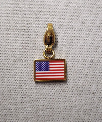 Exchange Life 18K Gold Plated United States Flag Charm 17mm