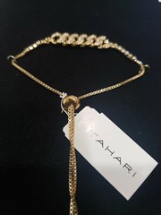 Tahari Gold Tone Rhinestone adjustable Bracelet New