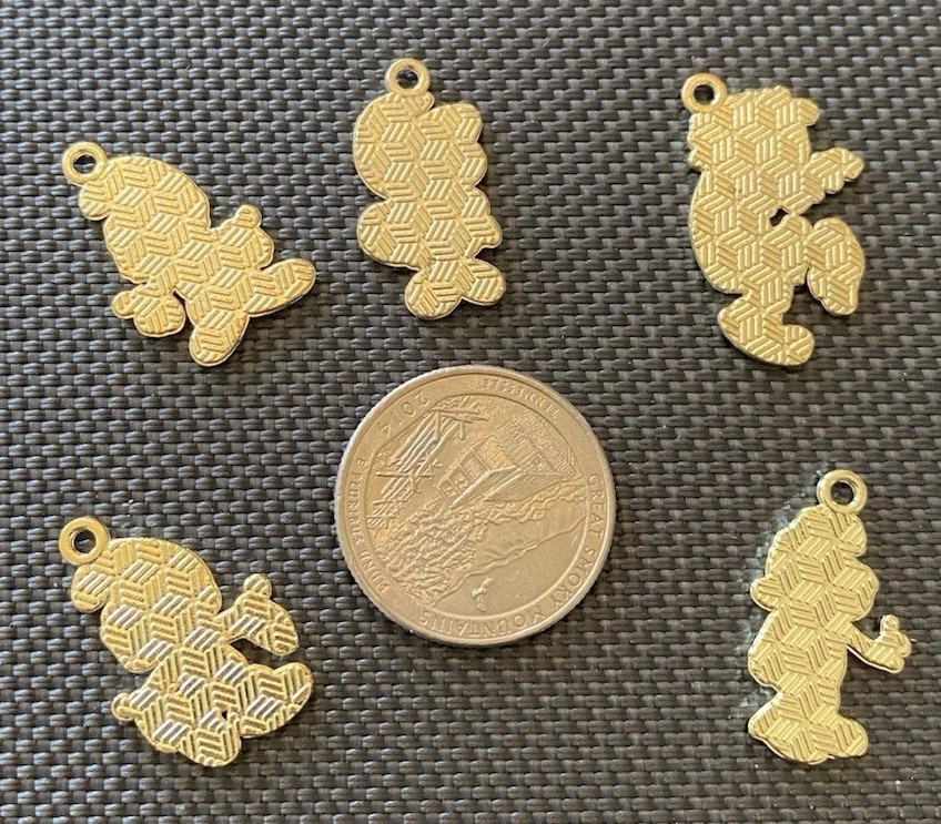 Lot Of 5 Smurfs Smurf Smurfette Enamel Metal Charm Pendant Set New gallery