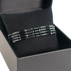 RESETTON Magnetic Bracelet Metal and Black 27in Good for Athletes Made in Japan