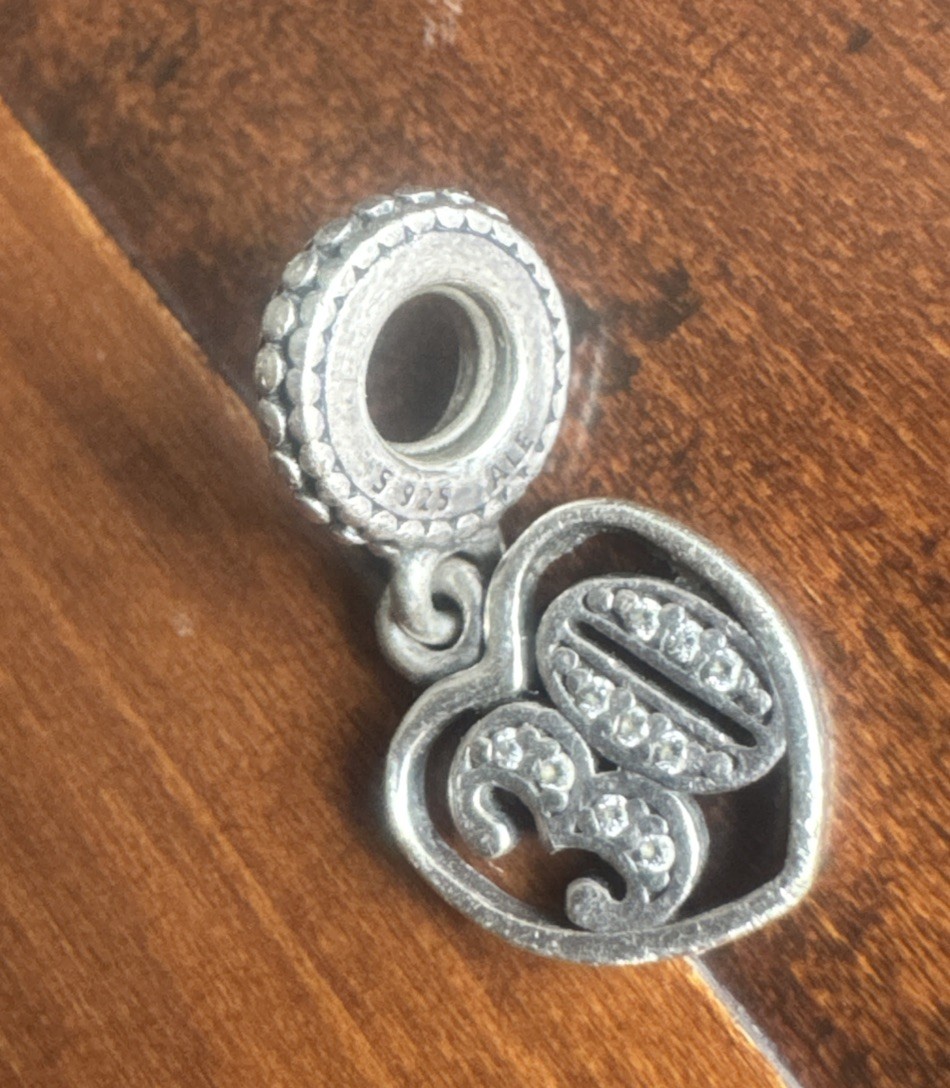Authentic PANDORA 30 Years of Love Pendant Dangle Charm Anniversary, Birthday gallery