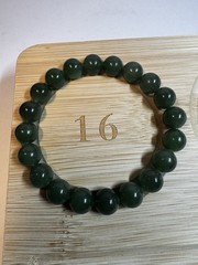 certified 9-10mm Hetian green Jade Round beaded stretch Bracelet New free ship