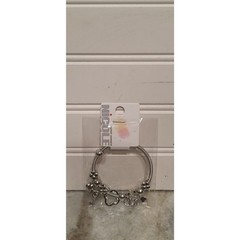 Nicole Purest Essence Stretchy Bracelets W/Clovers and Charms Silver NEW