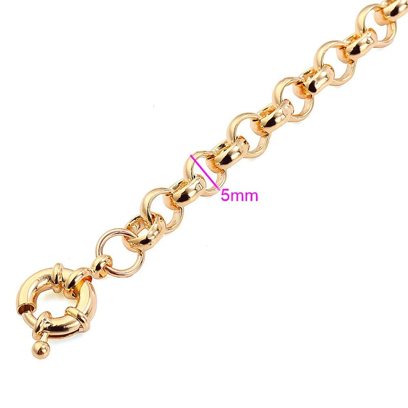Womens Girls 18K Yellow Gold Plated Bracelet Chain Bolt Ring Clasp Bangle Gift gallery