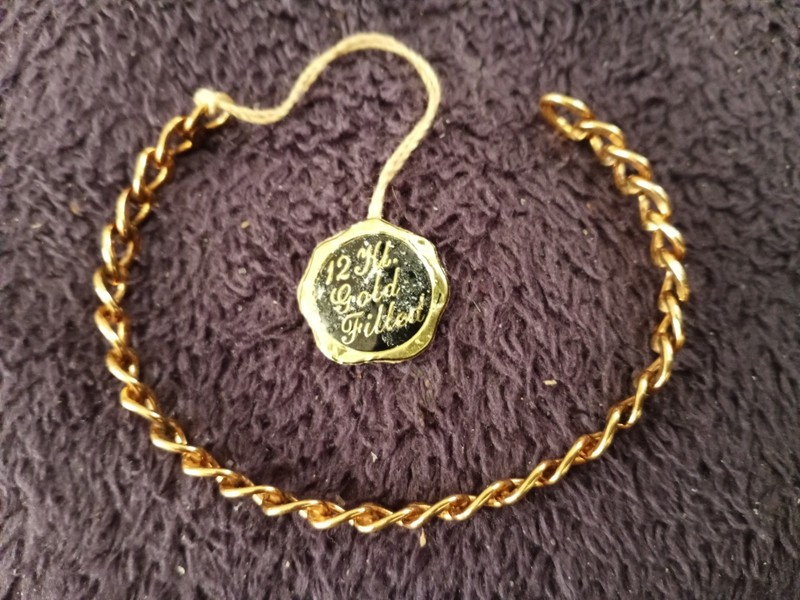 Bracelet Round 12 KT Gold Filled Copper Color 7in. Around--1/8 in. Wide gallery