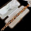 Vintage Birthday Ribbon Bracelet 6.9” Silver Gilt Gold Plated gallery