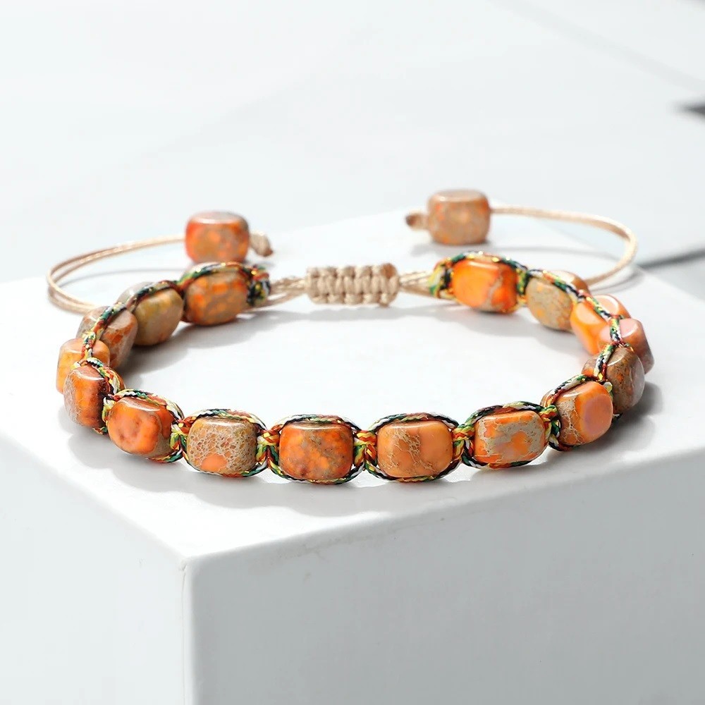 Bohemian Imperial Stone Beaded Bracelet Handmade Adjustable Bangle Jewelry Gifts gallery