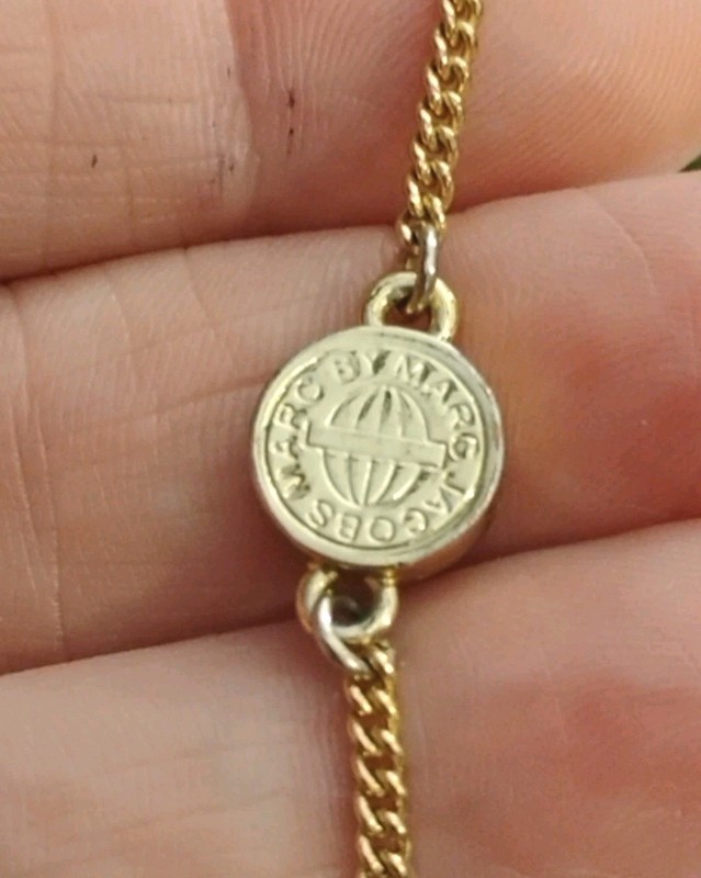 Designer MARC JACOBS Gold Toned Medallion/Bead Dainty Chain Bracelet! gallery