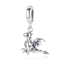 S925 Sterling Silver Cute Pre-historic Dragon Charm Pendant YOUnique Designs