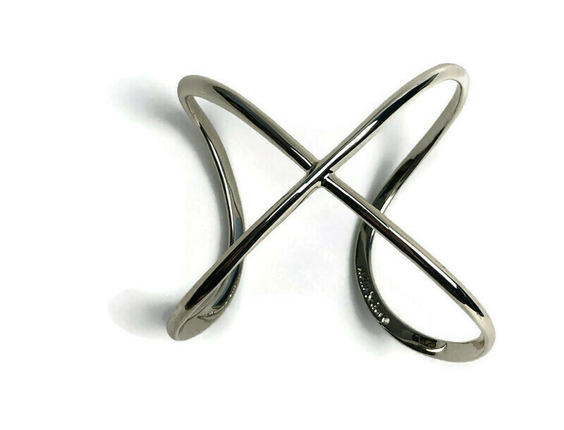 Stella & Dot Sculpted X Silver Cuff Bracelet