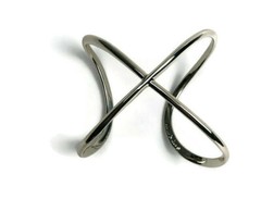 Stella & Dot Sculpted X Silver Cuff Bracelet