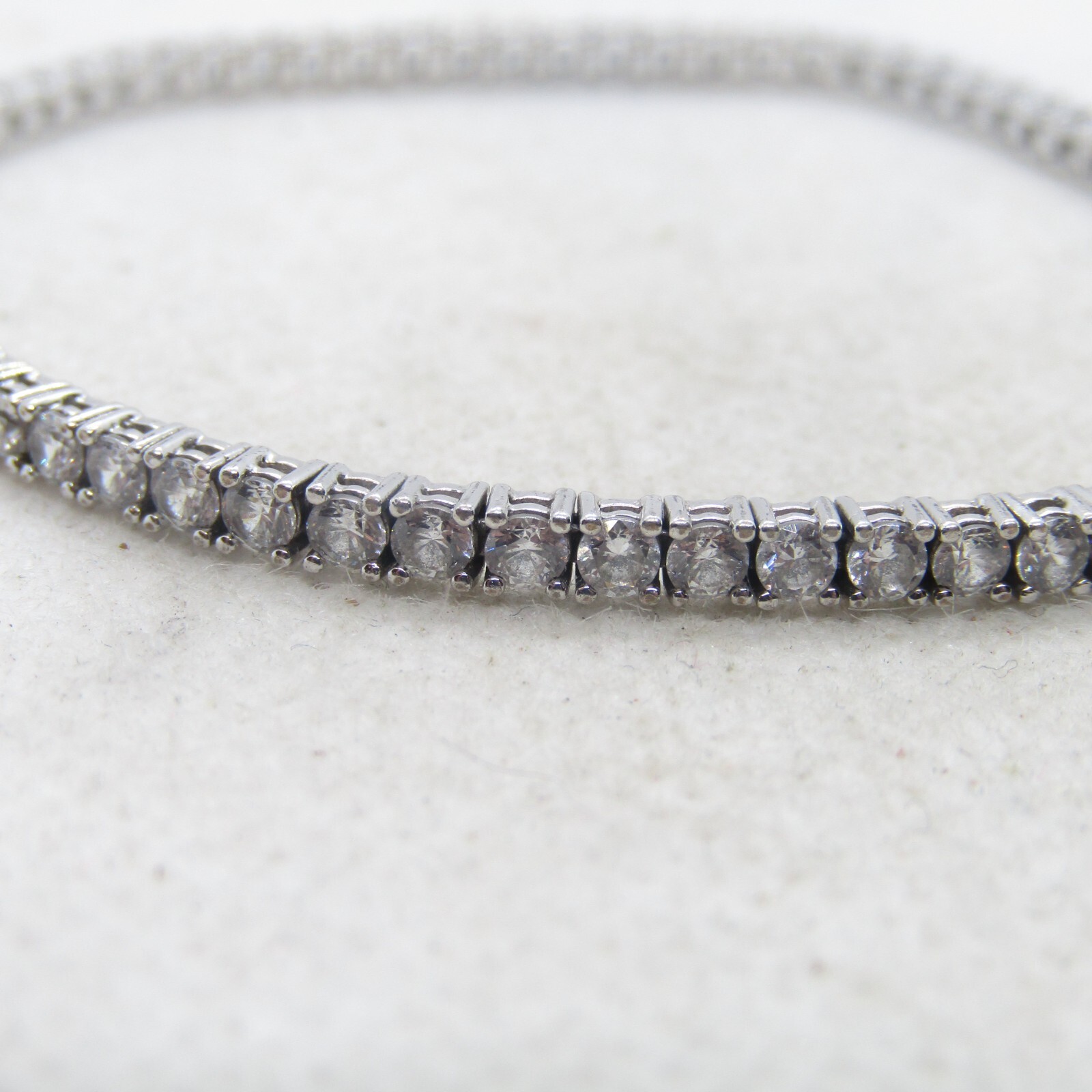 SW China Sterling Silver 925 Cubic Zirconia Linked Bracelet 7.5" K5425 gallery
