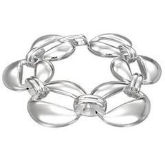 My Daily Styles 925 Sterling Silver Women’s Large Round Links Statement Bracelet