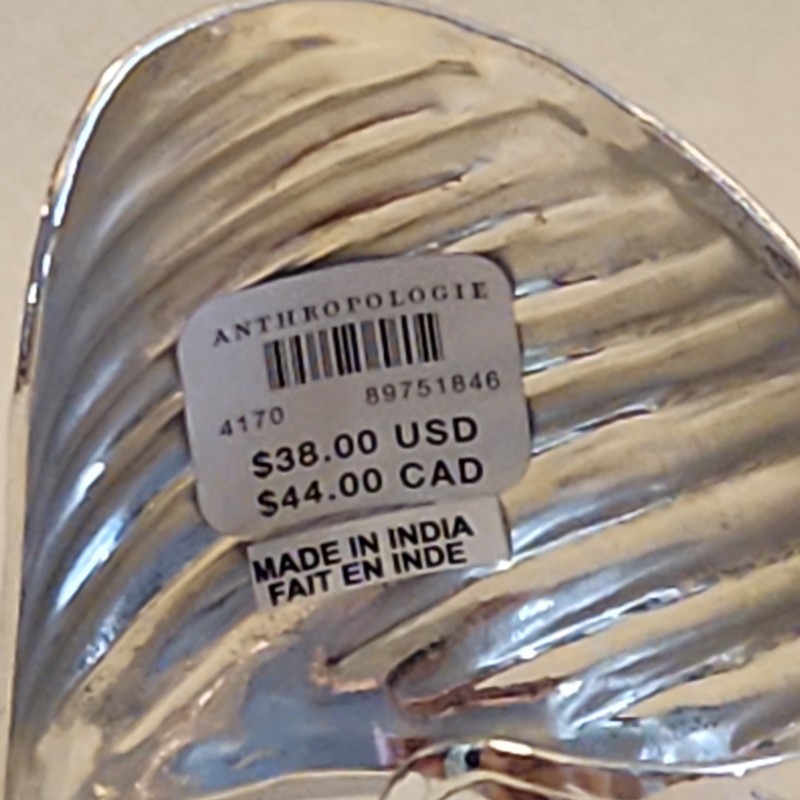Anthropologie Boho Asymmetrical Ribbed Cuff Bracelet Silver Tone NWT gallery