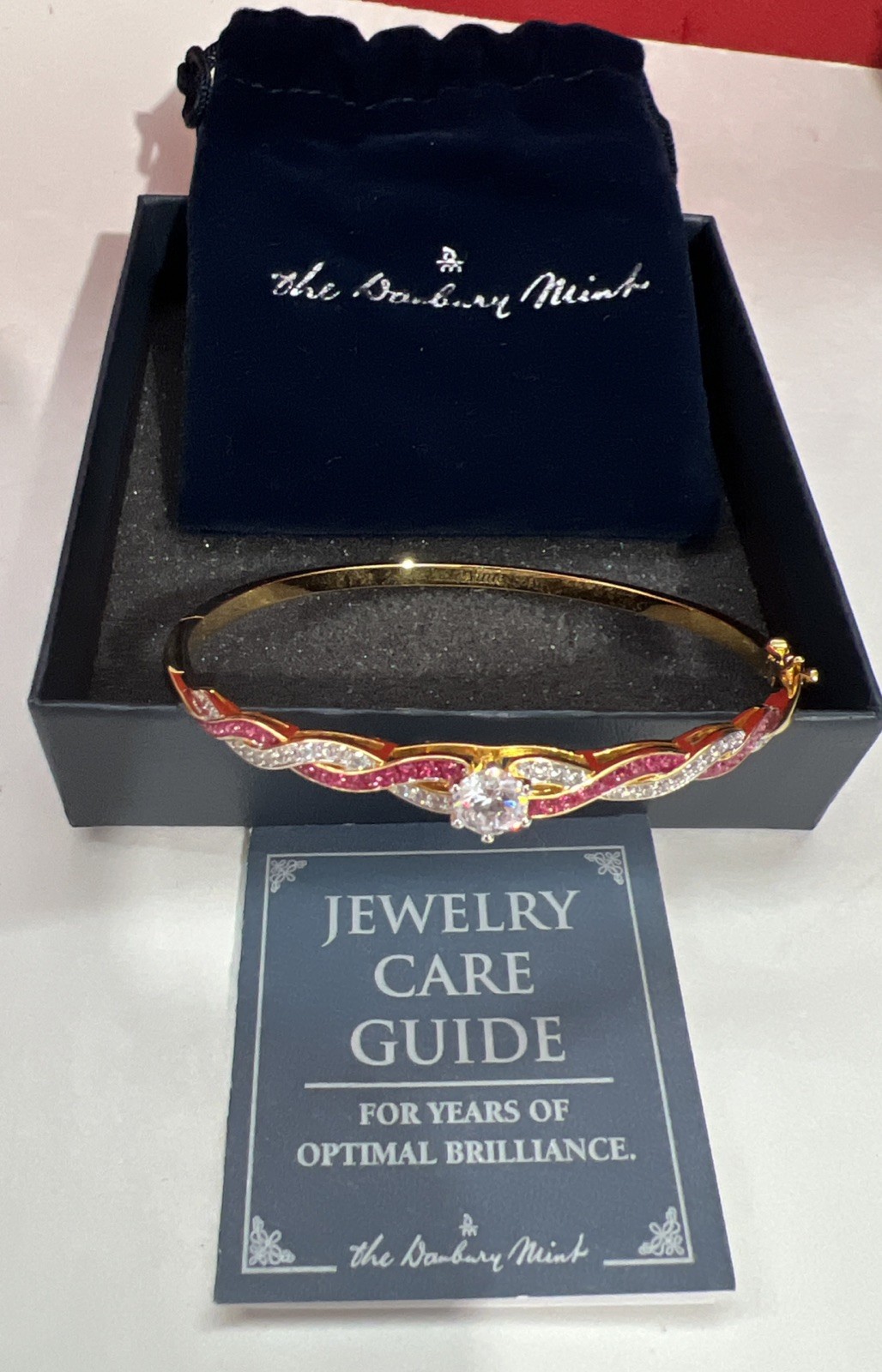 Danbury Mint Birthstone In July Bangle W/Box & Velvet Storage Bag /Snap Closure gallery