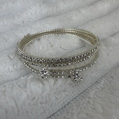 Rhinestone Silver Wrap Bracelets Sparkly Bracelets Formal Rhinestone Bracelets