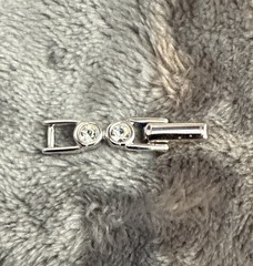 Swarovski Extender~Rhodium Plated~Clear Bezel Crystals~Box Closure~Never Used