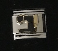 Black and gold Sewing machine Wholesale ITALIAN CHARM Link 9MM K2022BG10