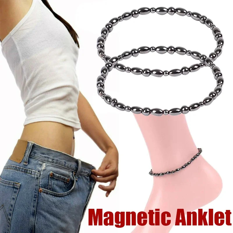 2Pcs Magnetic Weight Loss Effective Anklet Bracelet Black Gallstone Slimming Sti gallery