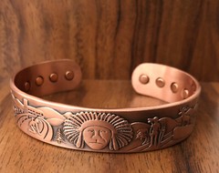Native American Copper Magnetic Bracelet Arthritis Pain Therapy Energy Cuff