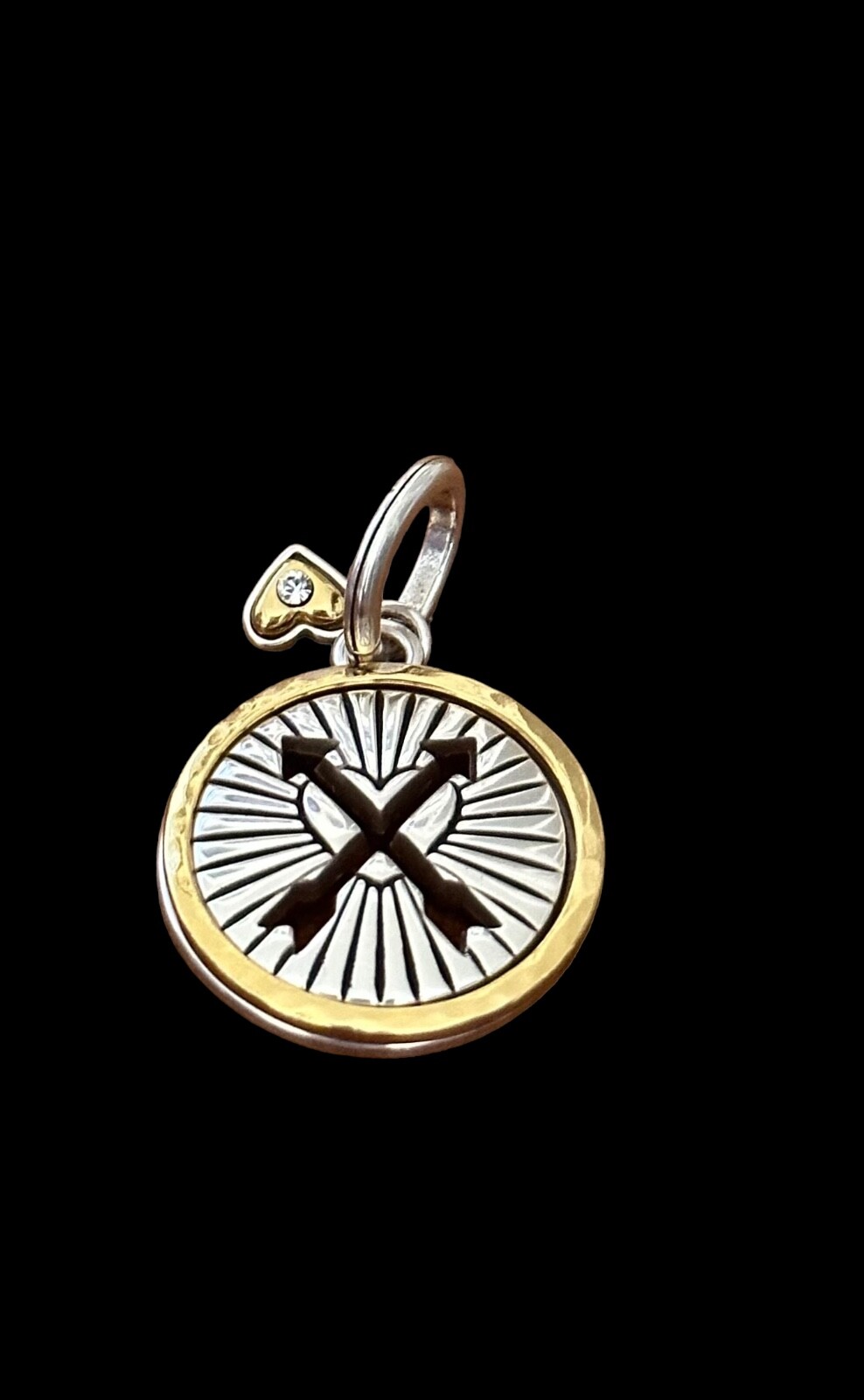 Brighton Shadow Shine Arrow Amulet Charm- Dream Big Aim High-heart silver gold gallery