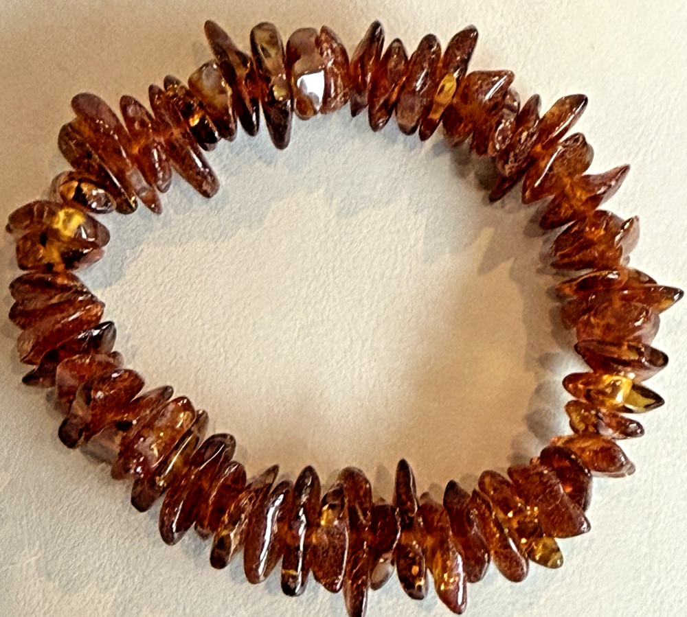 Midwest Amber Bracelet-From The Baltic Sea -19 Grams-6 Inches-Elastic Cord