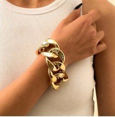 18K Zara gold plated chunky big large links statement bracelet all sizes