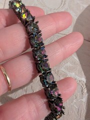 Park Lane Jewelry Northern Lights Impression Tennis Bracelet In Hematite