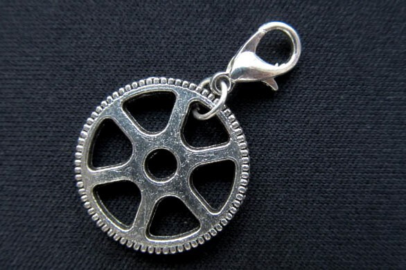 Gearwheel Wheel Timepiece Charm Zipper Pull Charm Steampunk Silver gallery