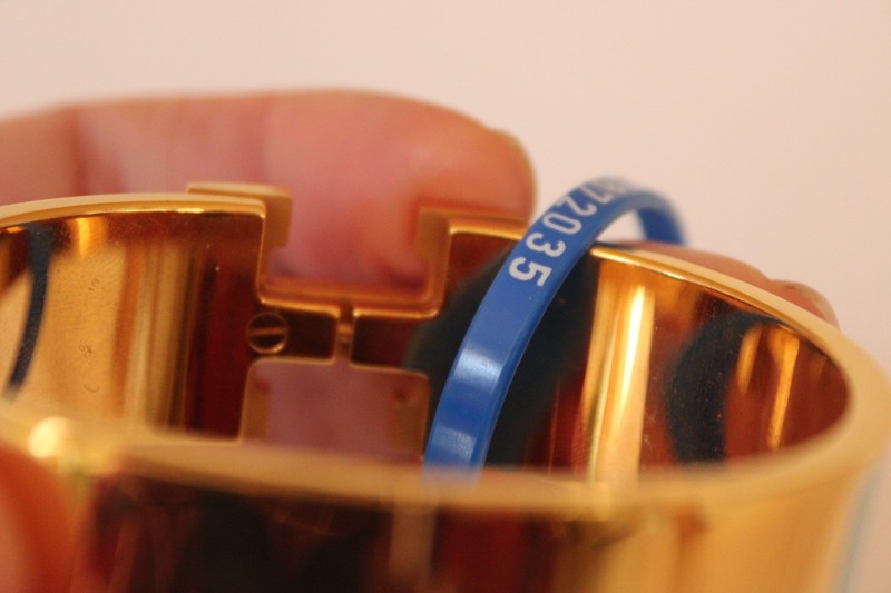HERMES Clic Clac H Light Blue Enamel Gold Bracelet gallery