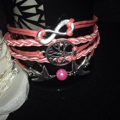New WOMEN’S Beauty Bird Leaf Braid Infinity Charm Bangle Cuff Bracelet