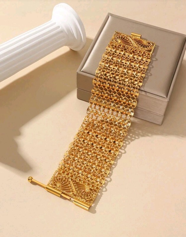 18K Gold Plated Bracelet Bangle Cuff chain round gallery
