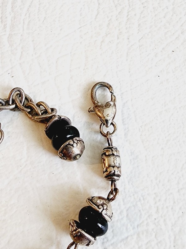 Brighton Gleam Black Crystal Silver Bracelet 7"to 8.5" gallery