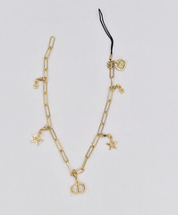 Christian Dior Beauty GWP Gold Star CD Logo Phone Charm Bracelet Limited New