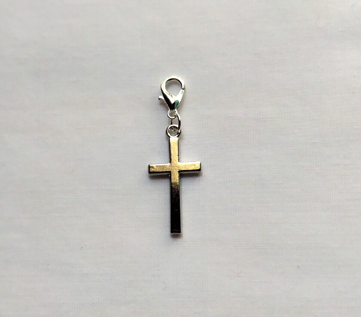 Clip on Cross Dangle Charm for Necklace Book Bag Zipper Pull Key Ring Chain Fob gallery