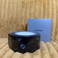 BALENCIAGA 2022 Duct Tape Roll Bracelet Black Logo Bangle Unisex Authentic