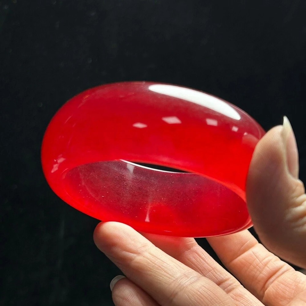Real Natural Burmese Ice tyre red Jade jadeite Bracelets Bangle 57mm