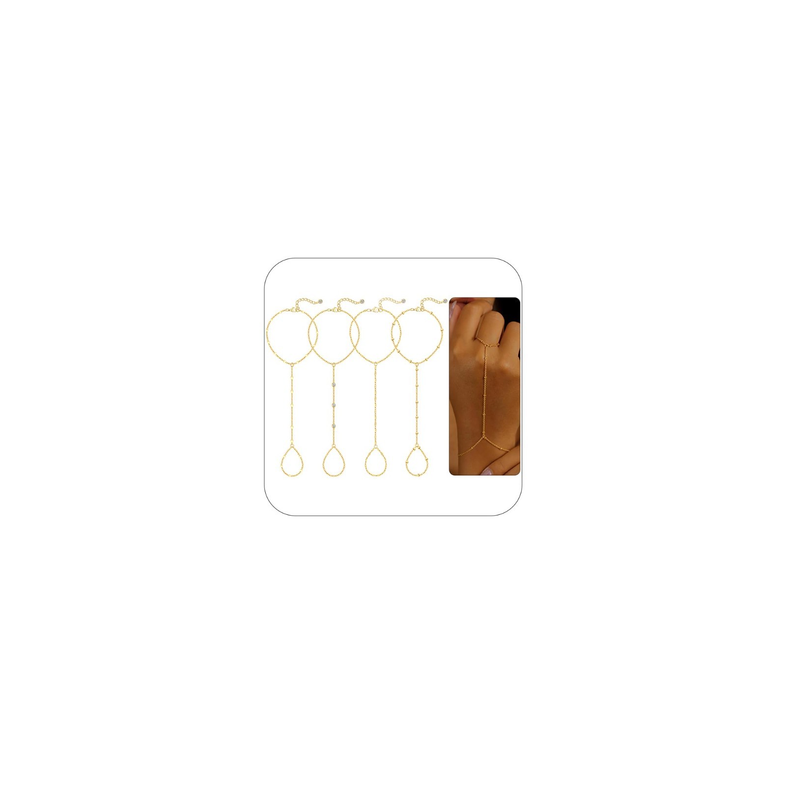 Gold Hand Chain Bracelets for Women - Stackable Ring & Finger Body Jewelry Gifts gallery