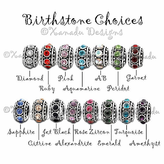 Mothers Day Large Hole Charm And Birthstone Beads For European Charm Bracelets gallery