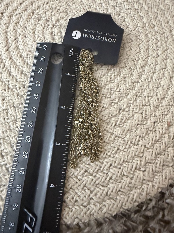 Nordstrom Crystal Collection Gold Tone Multi Strand Cable Chain Bracelet Lobster gallery
