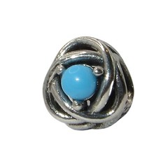 Pandora Eternity Circle Turquoise Blue & Sterling Silver Charm 790064C02