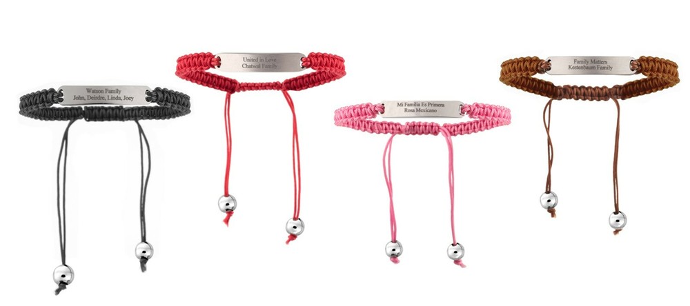 Personalized Engraved Adjustable Bracelet Gift Child / Women / Men / Family