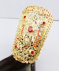 Ethnic Gold Tone Pearl Hath Phool/Hand Cuff Bracelet/ Bangles Women Jewellry kk5