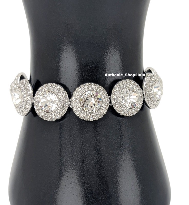 New 100% Authentic SWAROVSKI Rhodium Sparkles Una Tennis bracelet 5735343 gallery