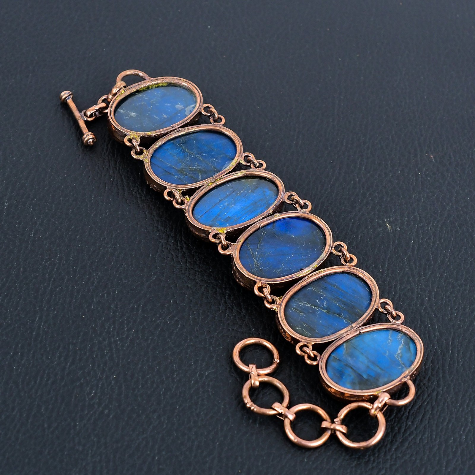Wonderful Labradorite Gemstone Handmade Copper Electroformed Bracelet Jewelry gallery