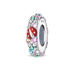 KUNSIR Sterling Silver Clip Lock Spacer Stopper Charm Bead For Charms Bracelet