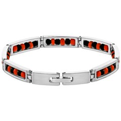 Stainless Steel Link Wristband Evil Eye Protection Beaded Elegua Bracelet