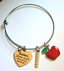 Fashion Women’s Charm Bracelet “Teacher’s Plant Seeds That Grow Forever”