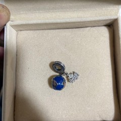 Mickey Mouse Silver Charm Hong Kong Disney Parks x Pandora Blue Globe Motif