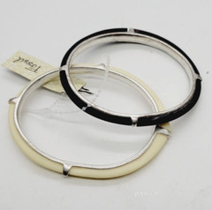 Fossil Brand Bangle Bracelet Lot 2pc Set Brown Cream One Size OSFM